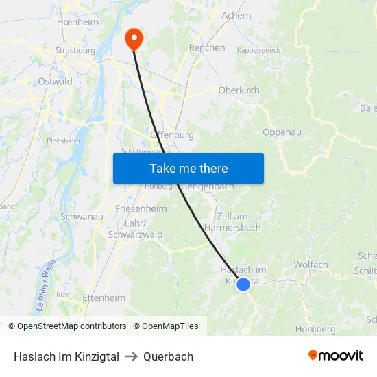 Haslach Im Kinzigtal to Querbach map