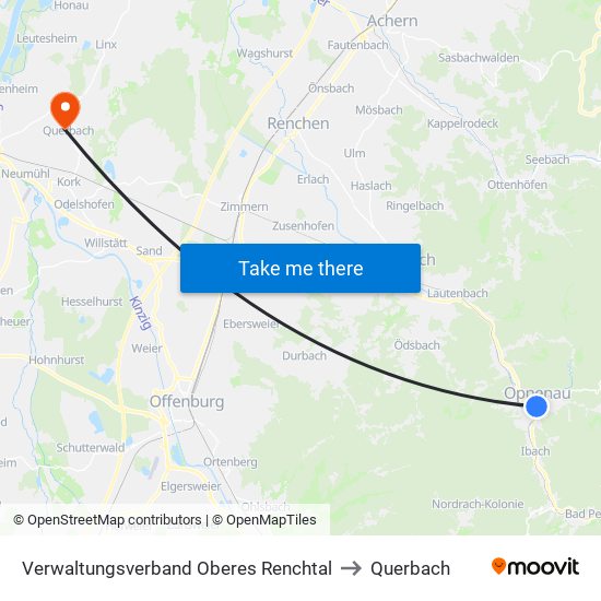 Verwaltungsverband Oberes Renchtal to Querbach map