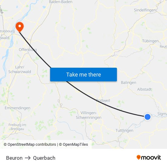 Beuron to Querbach map