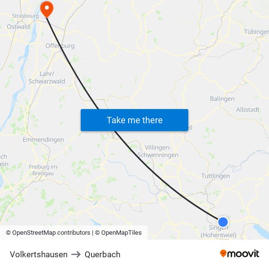 Volkertshausen to Querbach map