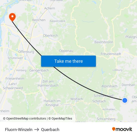 Fluorn-Winzeln to Querbach map