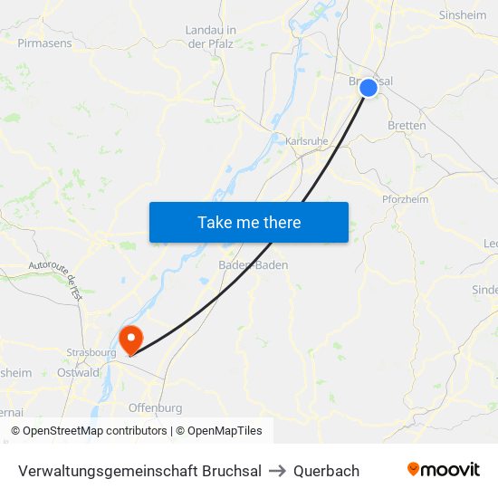 Verwaltungsgemeinschaft Bruchsal to Querbach map