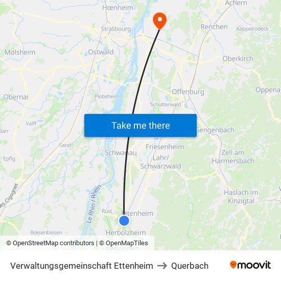 Verwaltungsgemeinschaft Ettenheim to Querbach map