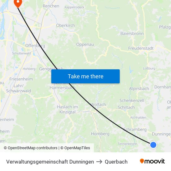 Verwaltungsgemeinschaft Dunningen to Querbach map