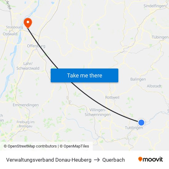 Verwaltungsverband Donau-Heuberg to Querbach map