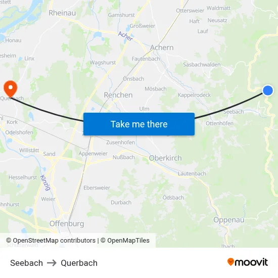 Seebach to Querbach map