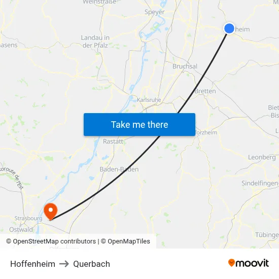 Hoffenheim to Querbach map
