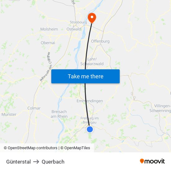 Günterstal to Querbach map
