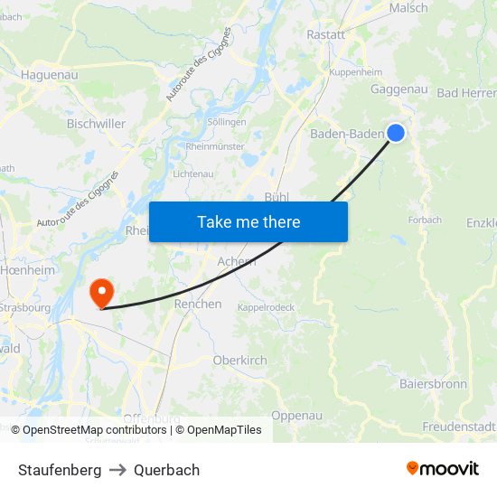 Staufenberg to Querbach map