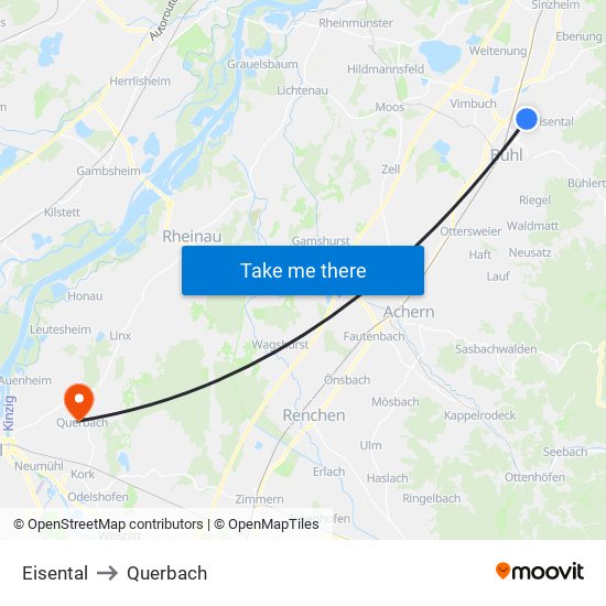 Eisental to Querbach map