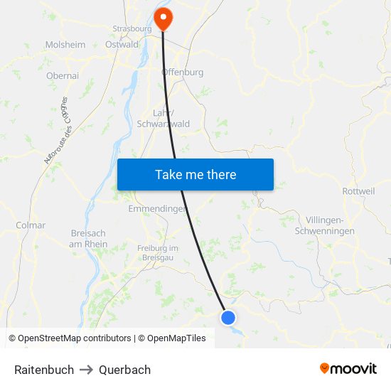 Raitenbuch to Querbach map