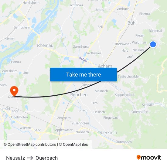 Neusatz to Querbach map