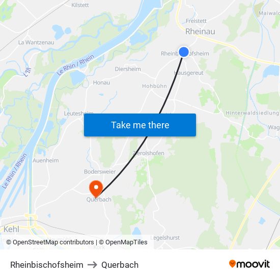 Rheinbischofsheim to Querbach map