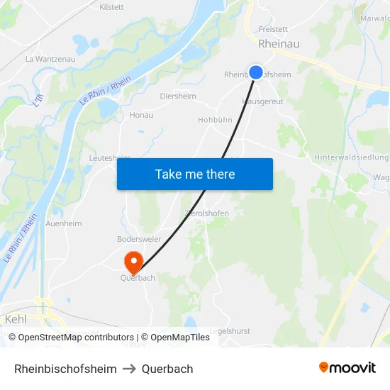 Rheinbischofsheim to Querbach map