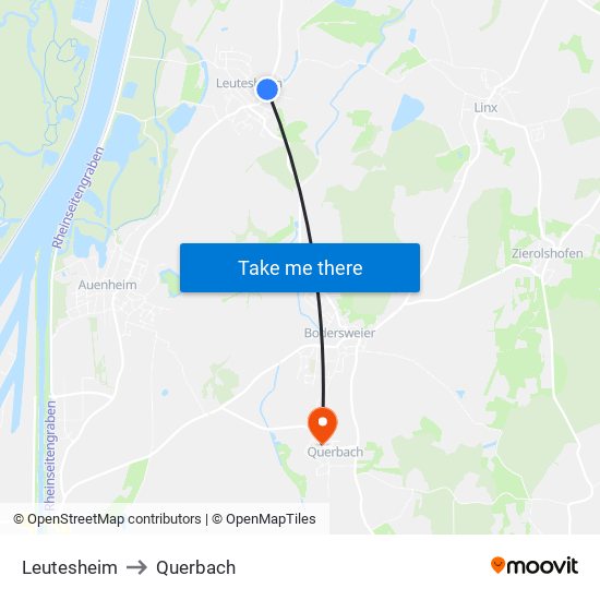 Leutesheim to Querbach map