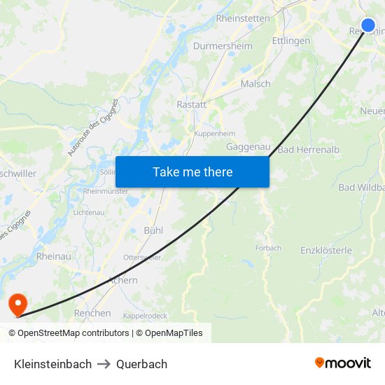 Kleinsteinbach to Querbach map