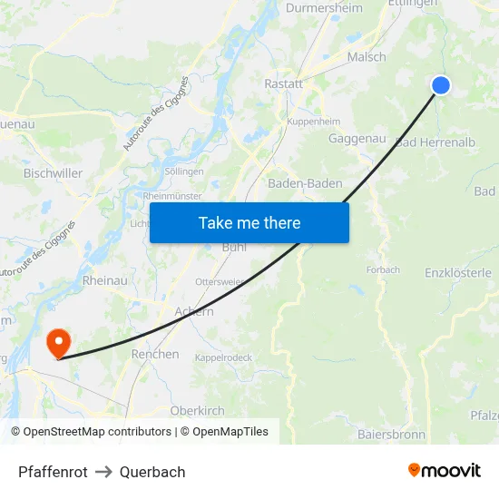 Pfaffenrot to Querbach map