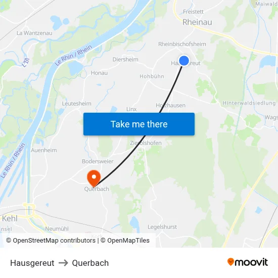 Hausgereut to Querbach map