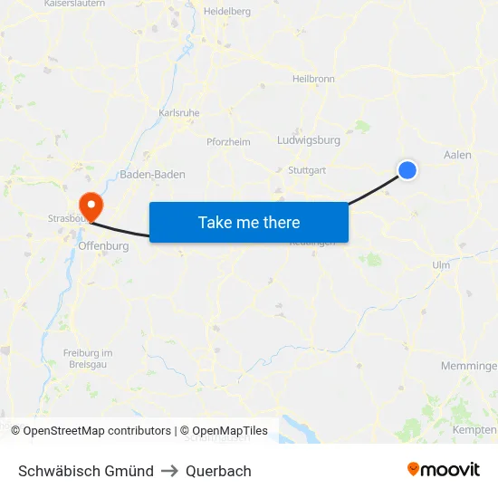 Schwäbisch Gmünd to Querbach map