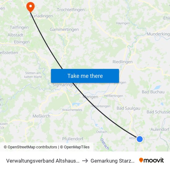 Verwaltungsverband Altshausen to Gemarkung Starzeln map