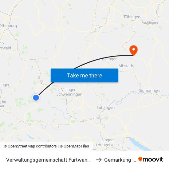 Verwaltungsgemeinschaft Furtwangen Im Schwarzwald to Gemarkung Starzeln map