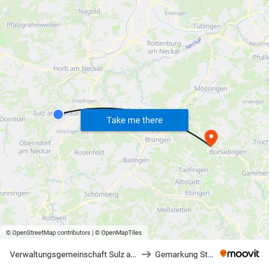 Verwaltungsgemeinschaft Sulz am Neckar to Gemarkung Starzeln map