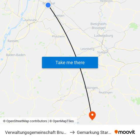 Verwaltungsgemeinschaft Bruchsal to Gemarkung Starzeln map