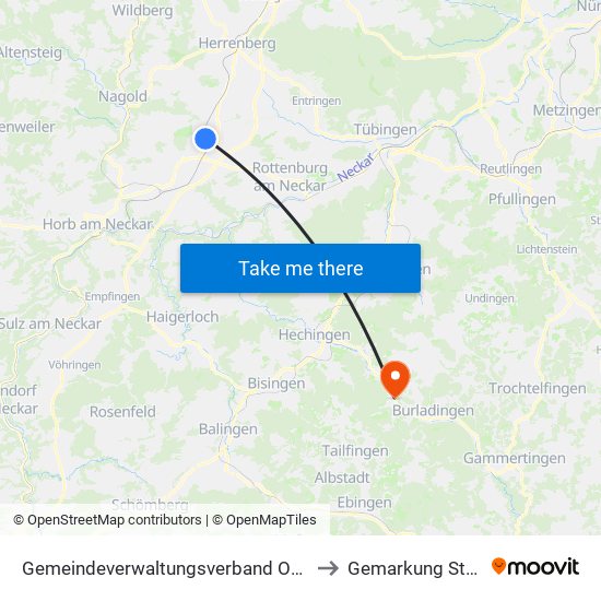 Gemeindeverwaltungsverband Oberes Gäu to Gemarkung Starzeln map