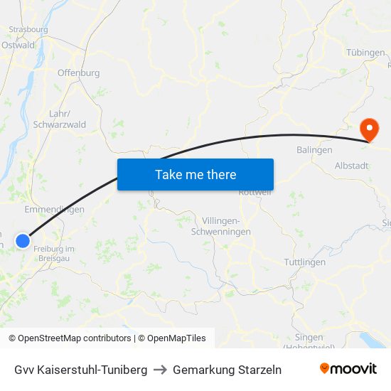 Gvv Kaiserstuhl-Tuniberg to Gemarkung Starzeln map