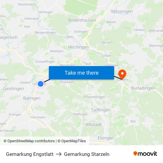 Gemarkung Engstlatt to Gemarkung Starzeln map