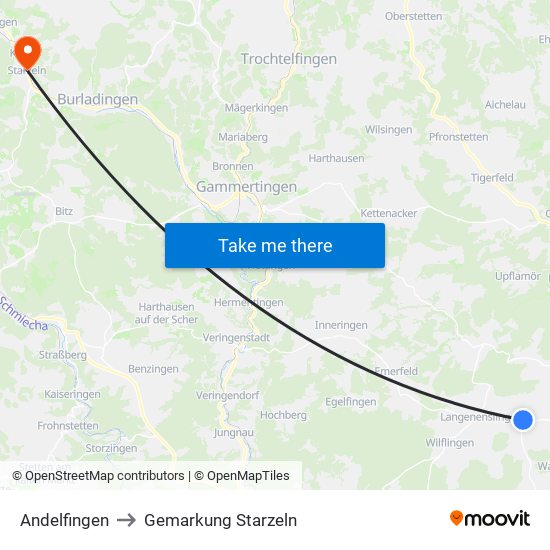 Andelfingen to Gemarkung Starzeln map