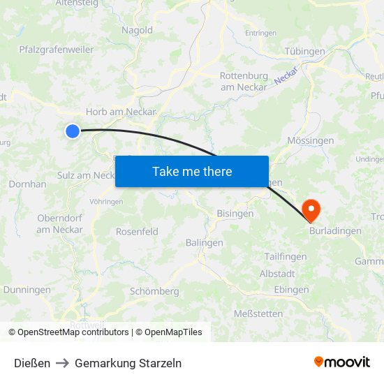 Dießen to Gemarkung Starzeln map