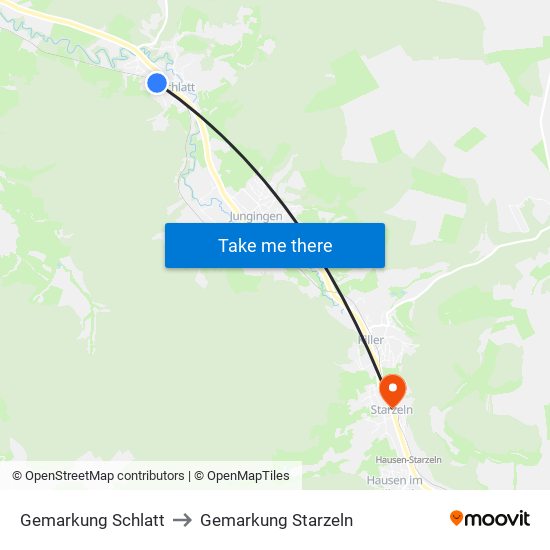 Gemarkung Schlatt to Gemarkung Starzeln map