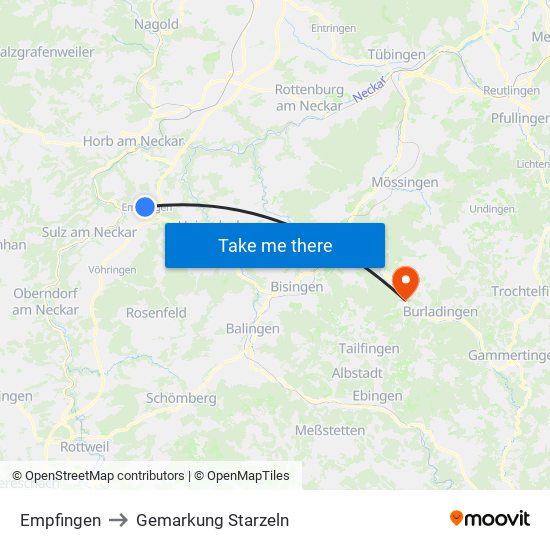Empfingen to Gemarkung Starzeln map