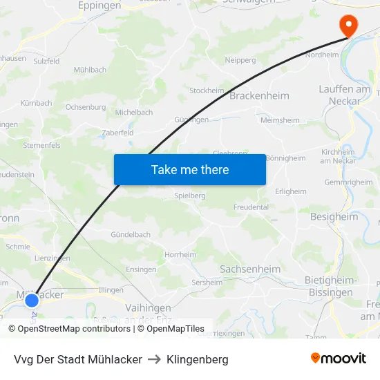Vvg Der Stadt Mühlacker to Klingenberg map