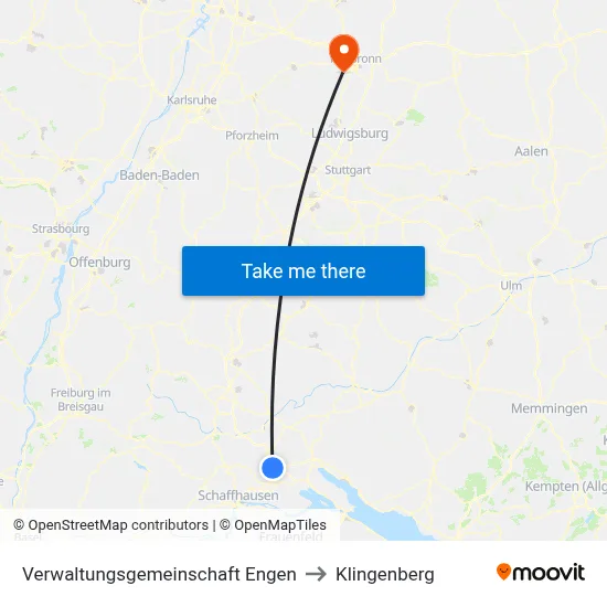 Verwaltungsgemeinschaft Engen to Klingenberg map
