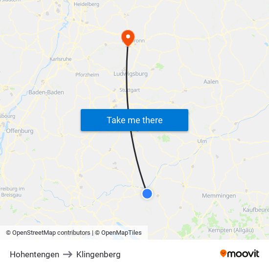 Hohentengen to Klingenberg map