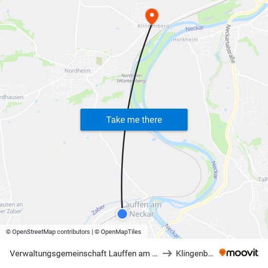 Verwaltungsgemeinschaft Lauffen am Neckar to Klingenberg map