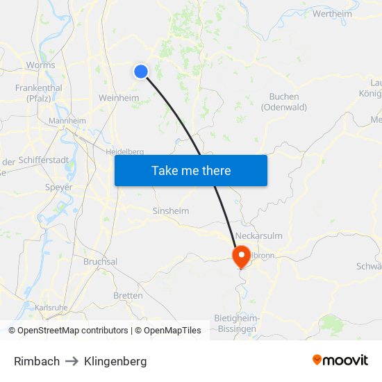 Rimbach to Klingenberg map