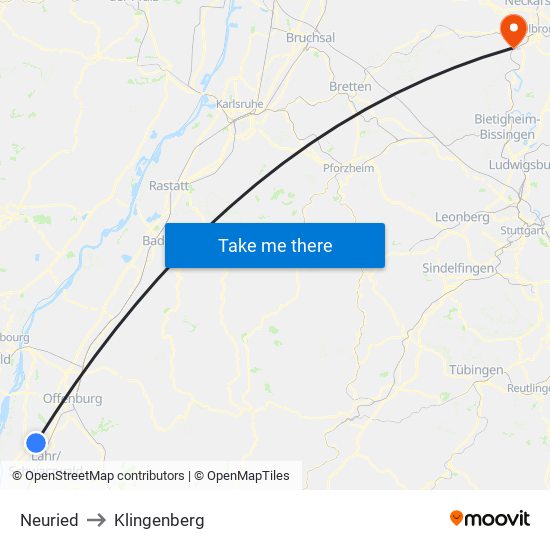 Neuried to Klingenberg map