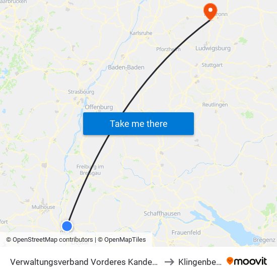 Verwaltungsverband Vorderes Kandertal to Klingenberg map