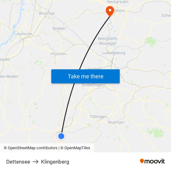 Dettensee to Klingenberg map