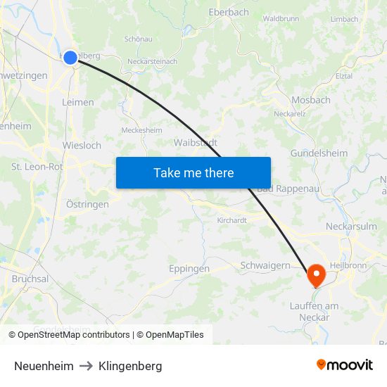 Neuenheim to Klingenberg map