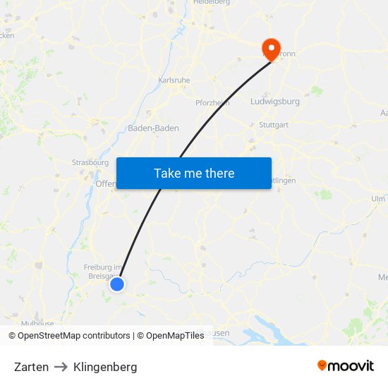 Zarten to Klingenberg map