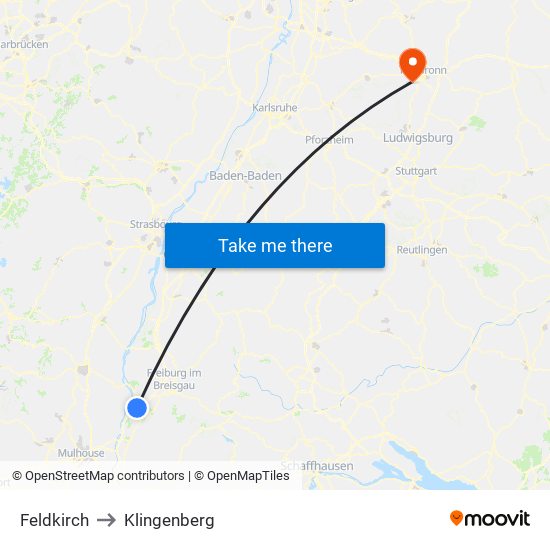Feldkirch to Klingenberg map