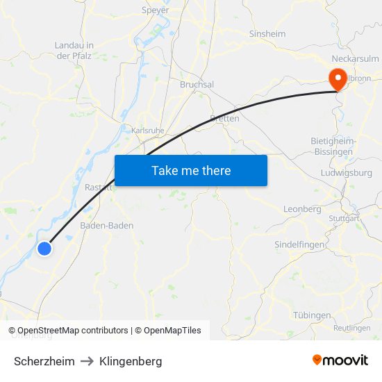 Scherzheim to Klingenberg map