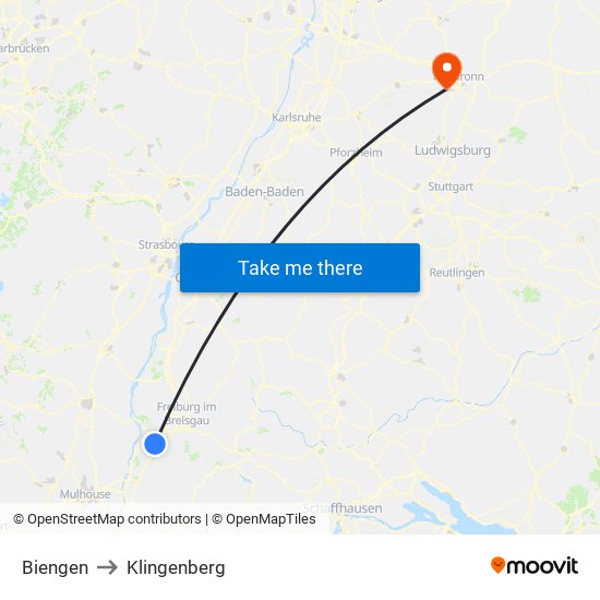 Biengen to Klingenberg map