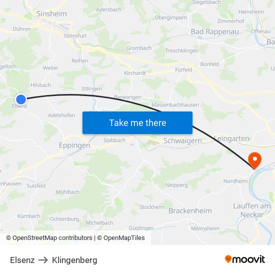 Elsenz to Klingenberg map