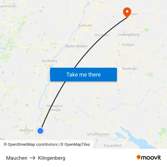 Mauchen to Klingenberg map