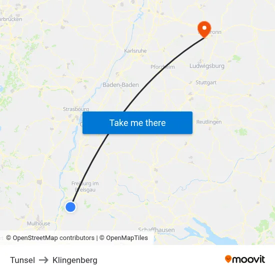 Tunsel to Klingenberg map